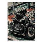 Tablomega Chopper Motosiklet Dekoratif Ahşap Tablo 25cmx 35cm
