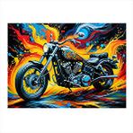 Tablomega Chopper Motosiklet Modern Ahşap Tablo 35cm X50cm