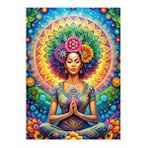 Tablomega Çiçekler Güneş Ve Yoga Yapan Kadın Art Mdf Tablo 35cm X50cm