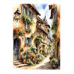 Tablomega Çiçekli Köy Evleri Model Ahşap Tablo 35cm X50cm