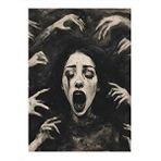 Tablomega Çığlık Atan Kadın Dekoratif Ahşap Tablo 35cm X50cm