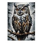 Tablomega Daldaki Baykuş Desenli Ahşap Tablo 25cmx 35cm