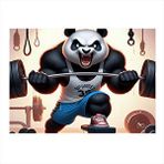 Tablomega Dambıl Kaldıran Panda Art Mdf Tablo 25cmx 35cm