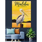 Tablomega Deniz Kenarı Pelikan Kuşu Dekoratif Kanvas - Mdf Ahşap Tablo