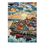 Tablomega Deniz Kıyısındaki Kasaba Hediyelik Mdf Tablo 25cmx 35cm
