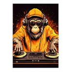 Tablomega Dj Monkey Modern Ahşap Tablo 25cmx 35cm
