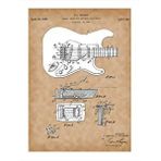 Tablomega Elektro Gitar Anatomisi Dekoratif Ahşap Tablo 25cmx 35cm