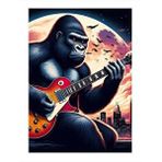 Tablomega Elektro Gitar Çalan Goril Art Mdf Tablo 25cmx 35cm