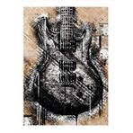 Tablomega Elektro Gitar Dekoratif Ahşap Tablo 25cmx 35cm