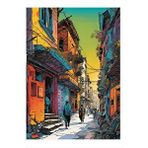 Tablomega Eski Sokak Dekoratif Ahşap Tablo 25cmx 35cm