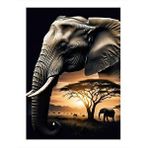 Tablomega Fil Ve Afrika Teması Desenli Ahşap Tablo 35cm X50cm