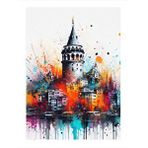 Tablomega Galata Kulesi Hediyelik Ahşap Tablo 25cmx 35cm