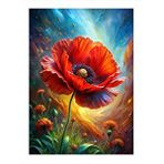 Tablomega Gelincik Çiçeği Modern Ahşap Tablo 25cmx 35cm
