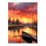 Tablomega Göl Ve Ahşap Tekne Hediyelik Ahşap Tablo 35cm X50cm