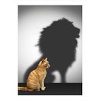 Tablomega Gölgesi Aslan Olan Kedi Dekoratif Ahşap Tablo 25cmx 35cm