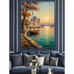 Tablomega Gün Batımında Istanbul Ortaköy Camii Dekoratif Kanvas - Mdf Ahşap Tablo - 25x35 Cm