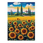 Tablomega Günebakan Ayçiçeği Tarlası Hediyelik Ahşap Tablo 35cm X50cm