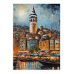 Tablomega İstanbul Galata Kulesi Manzara Dekoratif Ahşap Tablo 35cm X50cm