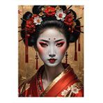 Tablomega Japon Kadın Hediyelik Ahşap Tablo 25cmx 35cm