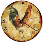 Tablomega Kahve Rengi Horoz Çocuk Odası 50x50 cm Duvar Saati