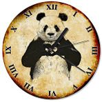 Tablomega Kalpli Panda Tasarım 30x30 cm Duvar Saati