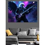 Tablomega Kanatlı Gitar Çalan Kartal Dekoratif Kanvas - Mdf Ahşap Tablo