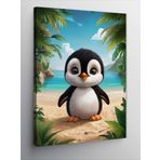 Tablomega Kanvas Tablo Afacan Penguen Kumsalda