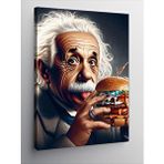 Tablomega Kanvas Tablo Albert Einstein Hamburger Pop Art