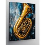 Tablomega Kanvas Tablo Altın Trombon