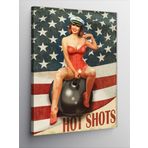 Tablomega Kanvas Tablo Amerikan Bayrağı Ve Pin Up Kızı