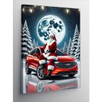 Tablomega Kanvas Tablo Araba Üzerinde Noel Baba