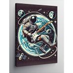 Tablomega Kanvas Tablo Ayda Gitar Çalan Astronot