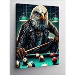 Tablomega Kanvas Tablo Bilardo Oynayan Beyaz Kartal