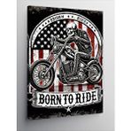 Tablomega Kanvas Tablo Born To Ride - Motosiklet Tutkusu