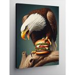 Tablomega Kanvas Tablo Burger Yiyen Kartal