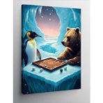 Tablomega Kanvas Tablo Buzda Satranç Oyunu