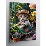 Tablomega Kanvas Tablo Çiçek İken Kedi