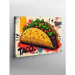 Tablomega Kanvas Tablo Çizgi Roman Taco İllüstrasyonu