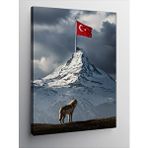 Tablomega Kanvas Tablo Dağ Ve Türk Bayrağı