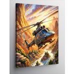 Tablomega Kanvas Tablo Dağda Helikopter