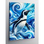 Tablomega Kanvas Tablo Dalgalarda Penguen