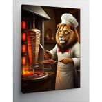 Tablomega Kanvas Tablo Döner Keserken Aslan