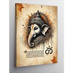 Tablomega Kanvas Tablo Ganesh Ve Sanskrit Yazıları