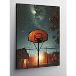 Tablomega Kanvas Tablo Gece Basketbol Sahası
