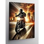 Tablomega Kanvas Tablo Gece Yarısı Motorcu