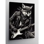 Tablomega Kanvas Tablo Gitar Çalan Kurt