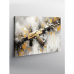 Tablomega Kanvas Tablo Gold Ak-47
