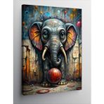 Tablomega Kanvas Tablo Graffiti Fil Ve Basketbol Topu