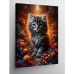 Tablomega Kanvas Tablo Gri Kedi Ve Orman