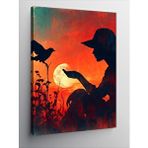 Tablomega Kanvas Tablo Gün Batımındaki Kadın Ve Kuş